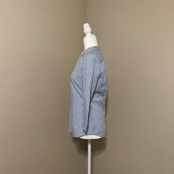H&M Stripped Long Sleeve Button Down Blouse Size: 8 - Picture 4 of 6